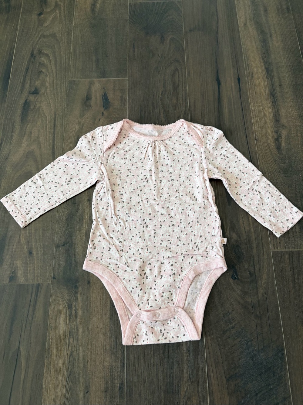 Baby GAP Light Pink Long-Sleeve Printed One-Piece